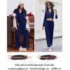 Ekouaer Women Pajamas Set Long Sleeve Sleepwear Button Down Pjs Soft 2 Piece Loungewear with Long Pants(Navy Blue)