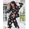 Ekouaer Women Pajamas Set Long Sleeve Sleepwear Button Down Pjs Soft 2 Piece Loungewear with Long Pants(Navy Zebra)