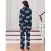 Ekouaer Women Pajamas Set Long Sleeve Sleepwear Button Down Pjs Soft 2 Piece Loungewear with Long Pants(Navy Zebra)