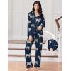 Ekouaer Women Pajamas Set Long Sleeve Sleepwear Button Down Pjs Soft 2 Piece Loungewear with Long Pants(Navy Zebra)