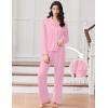 Ekouaer Women Pajamas Set Long Sleeve Sleepwear Button Down Pjs Soft 2 Piece Loungewear with Long Pants(Pink)