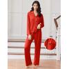 Ekouaer Women Pajamas Set Long Sleeve Sleepwear Button Down Pjs Soft 2 Piece Loungewear with Long Pants(Red)