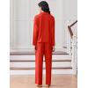 Ekouaer Women Pajamas Set Long Sleeve Sleepwear Button Down Pjs Soft 2 Piece Loungewear with Long Pants(Red)