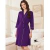 Ekouaer Women Robes Shawl Collar Bathrobe Short Kimono Robe Soft Knit Bathrobes Ladies Sleepwear with Pockets S-XXL(Dark Purple)