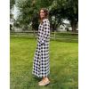 Ekouaer Women Zipper Robe Long Sleeve Loungewear Lightweight Housecoat Full Length Nightgown with Pockets(Gray Plaid)