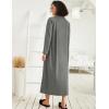 Ekouaer Women Zipper Robe Long Sleeve Loungewear Lightweight Housecoat Full Length Nightgown with Pockets(Medium Grey)