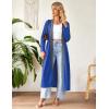 Ekouaer Women Zipper Robe Long Sleeve Loungewear Lightweight Housecoat Full Length Nightgown with Pockets(Snorkel Blue)