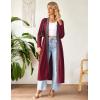 Ekouaer Women Zipper Robe Long Sleeve Loungewear Lightweight Housecoat Full Length Nightgown with Pockets(Wine Red)