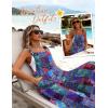 Ekouaer Women’s Casual Overalls Loose Wide Leg Jumpsuits Summer Boho Floral Printed Baggy Rompers with Pockets(A Blue Boho Print)