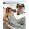 Ekouaer Women’s Casual Overalls Loose Wide Leg Jumpsuits Summer Boho Floral Printed Baggy Rompers with Pockets(A White Floral)