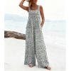 Ekouaer Women’s Casual Overalls Loose Wide Leg Jumpsuits Summer Boho Floral Printed Baggy Rompers with Pockets(A White Floral)