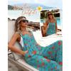 Ekouaer Women’s Casual Overalls Loose Wide Leg Jumpsuits Summer Boho Floral Printed Baggy Rompers with Pockets(Lake Blue Floral)
