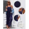 Ekouaer Women’s Casual Overalls Loose Wide Leg Jumpsuits Summer Boho Floral Printed Baggy Rompers with Pockets(Navy Blue)