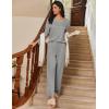 Ekouaer Womens Pajama Sets Pleated Tops with Long Pants Lounge Set Long Sleeve Fall Sleepwear Ladies Pjs S-XXL(Grey)