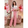 Ekouaer Womens Pajama Sets Pleated Tops with Long Pants Lounge Set Long Sleeve Fall Sleepwear Ladies Pjs S-XXL(Pink Floral)