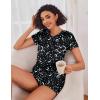 Ekouaer Womens Pajama Sets Short Sleeve Pajamas for Women Sets Soft Lounge Sets Casual V Neck Sleepwear PJS(Black Moon Star)