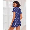 Ekouaer Womens Pajama Sets Short Sleeve Pajamas for Women Sets Soft Lounge Sets Casual V Neck Sleepwear PJS(Blue Moon)