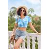 Ekouaer Womens Pajama Sets Short Sleeve Pajamas for Women Sets Soft Lounge Sets Casual V Neck Sleepwear PJS(Blue Tie Dye)