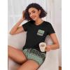 Ekouaer Womens Pajama Sets Short Sleeve Pajamas for Women Sets Soft Lounge Sets Casual V Neck Sleepwear PJS(Boho Vintage)