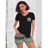 Ekouaer Womens Pajama Sets Short Sleeve Pajamas for Women Sets Soft Lounge Sets Casual V Neck Sleepwear PJS(Boho Vintage)