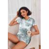 Ekouaer Womens Pajama Sets Short Sleeve Pajamas for Women Sets Soft Lounge Sets Casual V Neck Sleepwear PJS(Greytie Dye)