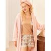 Ekouaer Womens Pajama Sets Short Sleeve Pajamas for Women Sets Soft Lounge Sets Casual V Neck Sleepwear PJS(Khaki Plaid Teddy)