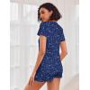 Ekouaer Womens Pajama Sets Short Sleeve Pajamas for Women Sets Soft Lounge Sets Casual V Neck Sleepwear PJS(Navy Blue Star)