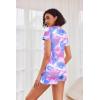 Ekouaer Womens Pajama Sets Short Sleeve Pajamas for Women Sets Soft Lounge Sets Casual V Neck Sleepwear PJS(Pink Tie Dye)