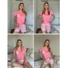 Ekouaer Womens Pajama Sets Short Sleeve Pajamas for Women Sets Soft Lounge Sets Casual V Neck Sleepwear PJS(Pink Vertical Stripes)