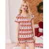 Ekouaer Womens Pajama Sets Short Sleeve Pajamas for Women Sets Soft Lounge Sets Casual V Neck Sleepwear PJS(Red Christmas)