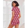 Ekouaer Womens Pajama Sets Short Sleeve Pajamas for Women Sets Soft Lounge Sets Casual V Neck Sleepwear PJS(Red Star)