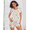 Ekouaer Womens Pajama Sets Short Sleeve Pajamas for Women Sets Soft Lounge Sets Casual V Neck Sleepwear PJS(Western Cactus)