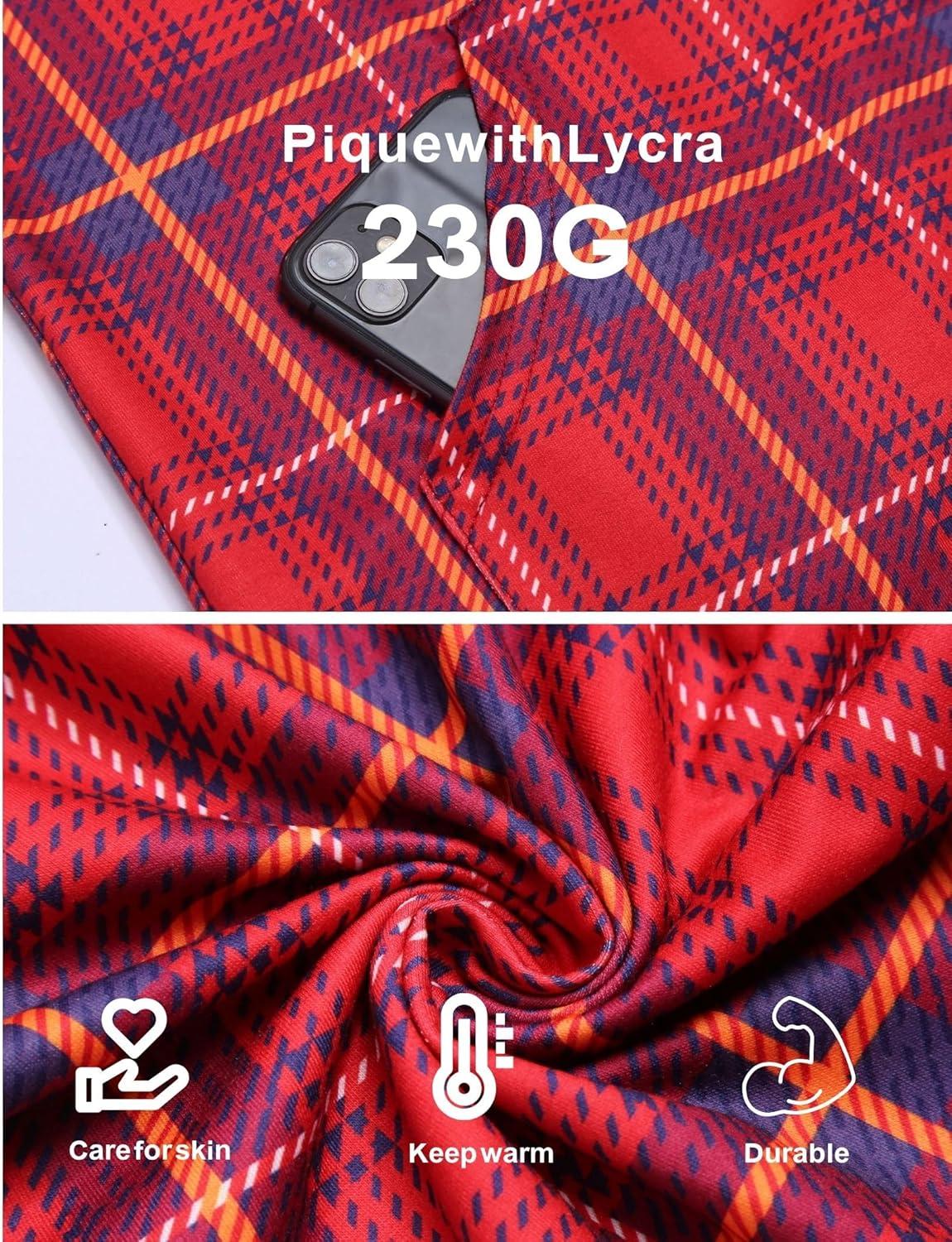 imageEkouaer Christmas Onesie for Couples Zipper Hooded Adult Matching Onesie Pajamas with PocketsRed Plaid