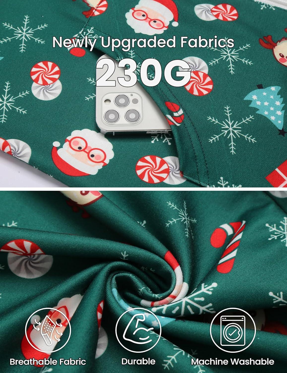 imageEkouaer Christmas Onesie for Couples Zipper Hooded Adult Matching Onesie Pajamas with PocketsSanta