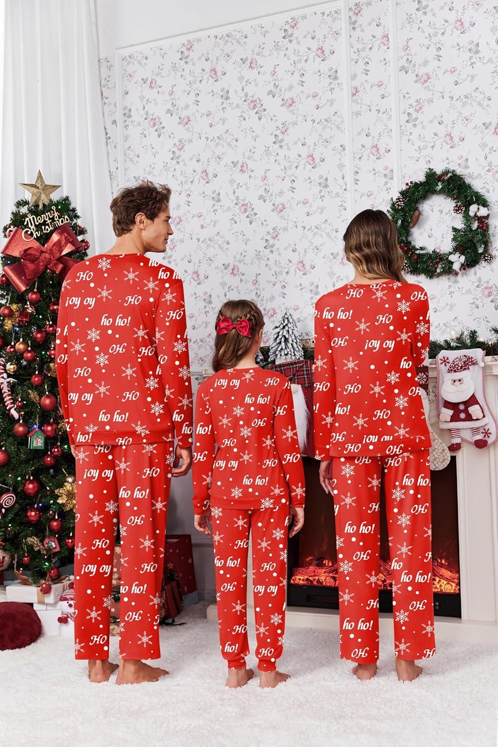 imageEkouaer Matching Family Sets Christmas Pajamas Set Xmas PJS Sleepwear Soft Christmas Matching JammiesChristmas Hored