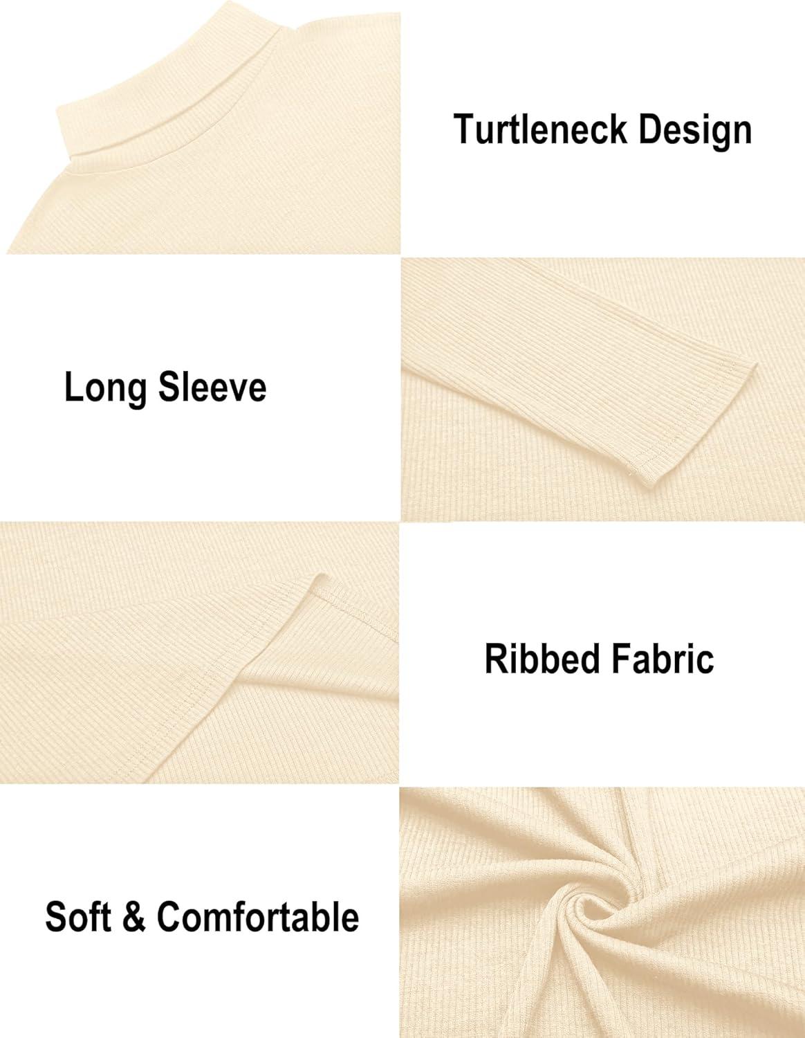imageEkouaer Mens Turtleneck Shirts Ribbed Lightweight Sweater Long Sleeve Casual Pullover Thermal Undershirts SXXLLight Beige