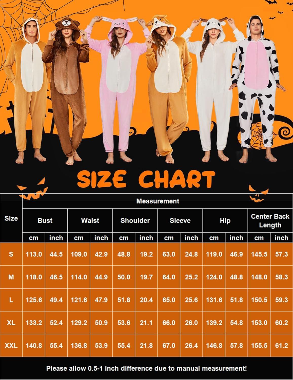 imageEkouaer Unisex Adult Animal Onesie One Piece Fleece Pajamas Halloween Costume Sleepwear HomewearGoat