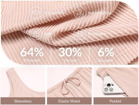 imageEkouaer Womens 3 Piece Lounge Set Ribbed Soft Pajama Set Crop Top Shorts amp Pants Vacation Outfits With PokcetDark Gery