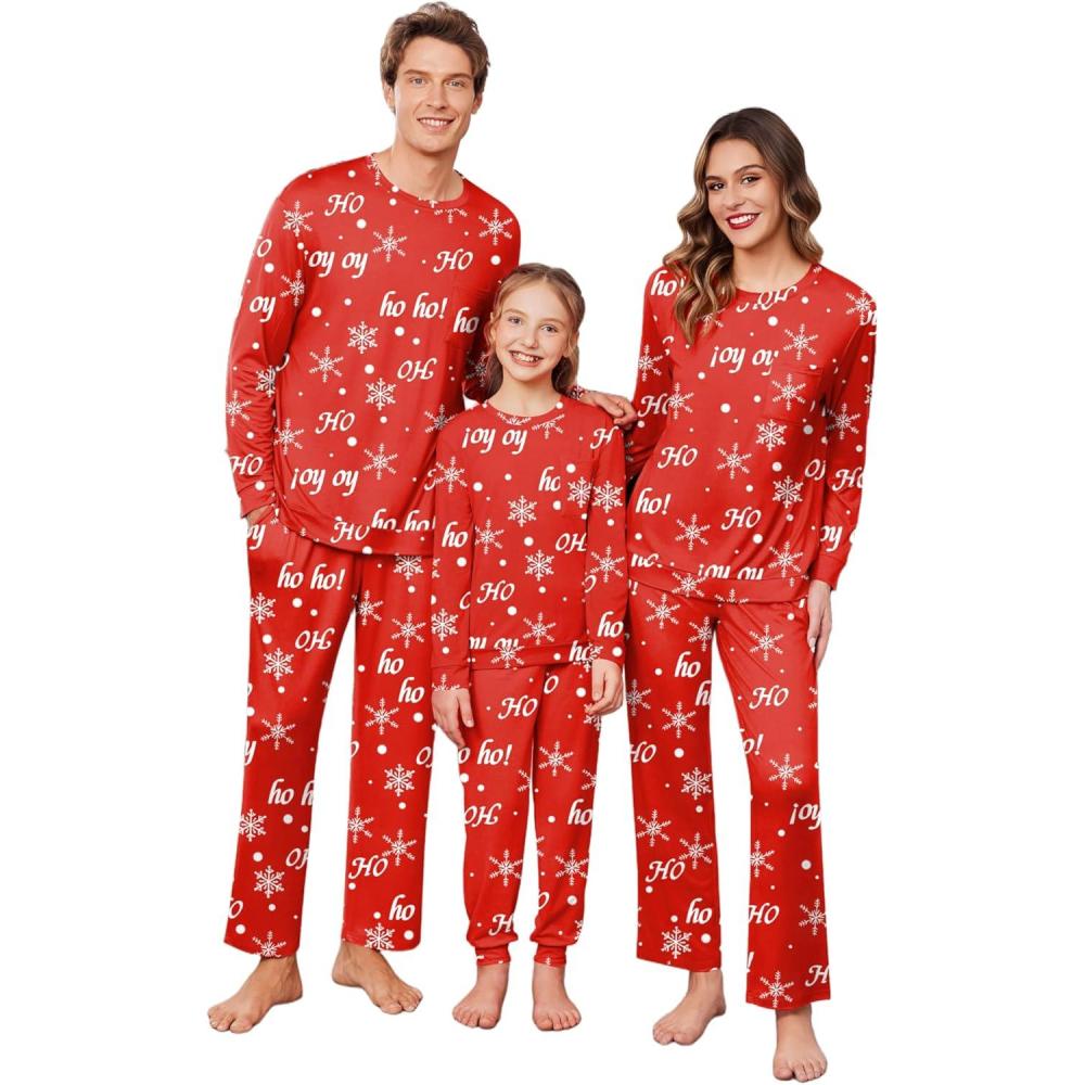 imageEkouaer Matching Family Sets Christmas Pajamas Set Xmas PJS Sleepwear Soft Christmas Matching JammiesChristmas Hored