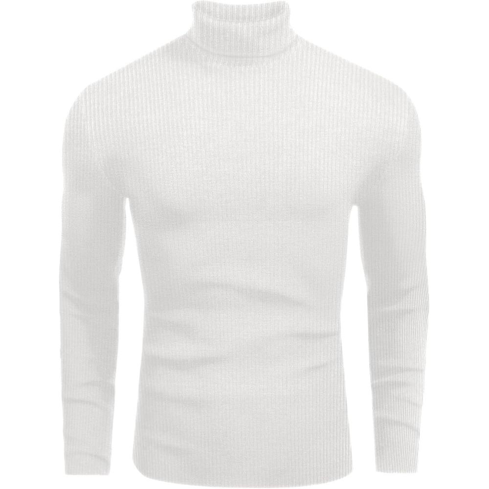 imageEkouaer Mens Turtleneck Shirts Ribbed Lightweight Sweater Long Sleeve Casual Pullover Thermal Undershirts SXXLWhite