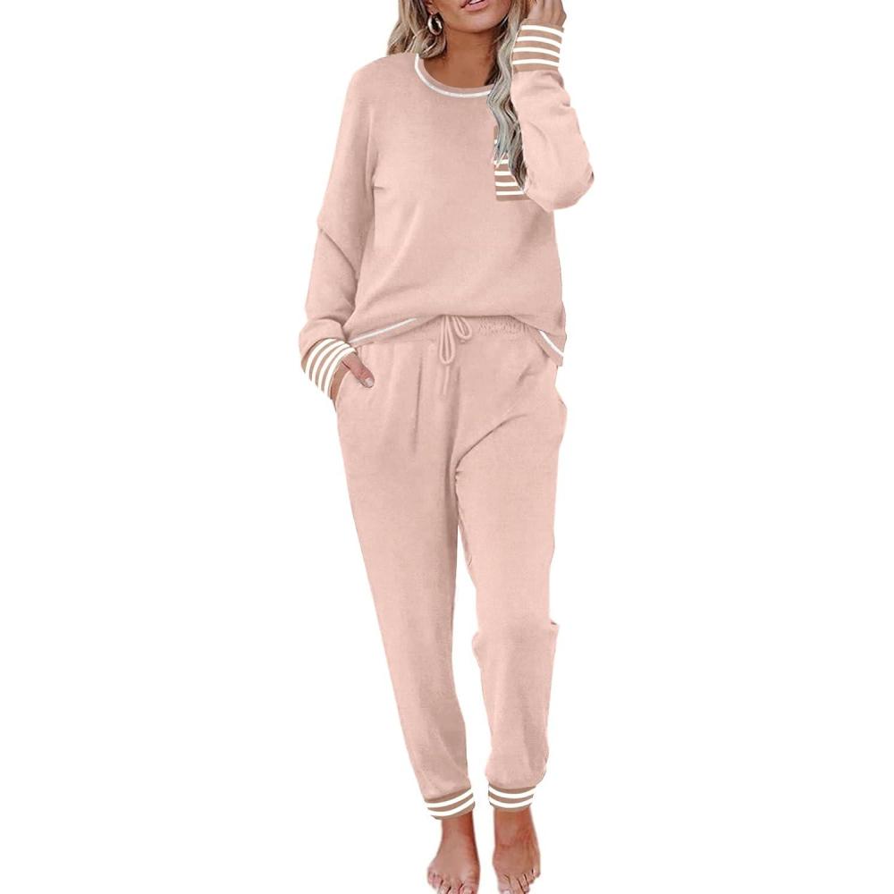imageEkouaer Pajamas Womens Long Sleeve Sleepwear with Long Pants Soft Loungewear Pj Set SXXLMauve