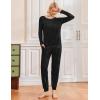 Ekouaer 2 Pack Womens Pajamas Set Long Sleeve Sleepwear Top and Jogger Pants Lounge Sets Cozy Pjs Loungewear S-XXL(Dark Grey+small Dots)