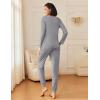 Ekouaer 2 Pack Womens Pajamas Set Long Sleeve Sleepwear Top and Jogger Pants Lounge Sets Cozy Pjs Loungewear S-XXL(Light Grey+black Stars)