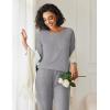 Ekouaer 2 Pack Womens Pajamas Set Long Sleeve Sleepwear Top and Jogger Pants Lounge Sets Cozy Pjs Loungewear S-XXL(Light Grey+black Stars)
