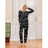 Ekouaer 2 Pack Womens Pajamas Set Long Sleeve Sleepwear Top and Jogger Pants Lounge Sets Cozy Pjs Loungewear S-XXL(Light Grey+black Stars)