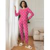 Ekouaer 2 Pack Womens Pajamas Set Long Sleeve Sleepwear Top and Jogger Pants Lounge Sets Cozy Pjs Loungewear S-XXL(Love+light Gray Star)