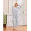 Ekouaer 2 Pack Womens Pajamas Set Long Sleeve Sleepwear Top and Jogger Pants Lounge Sets Cozy Pjs Loungewear S-XXL(Love+white Star)