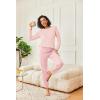 Ekouaer 2 Pack Womens Pajamas Set Long Sleeve Sleepwear Top and Jogger Pants Lounge Sets Cozy Pjs Loungewear S-XXL(Navy Dots+light Pink Striped)