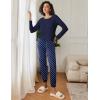 Ekouaer 2 Pack Womens Pajamas Set Long Sleeve Sleepwear Top and Jogger Pants Lounge Sets Cozy Pjs Loungewear S-XXL(Navy Dots+light Pink Striped)