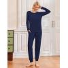 Ekouaer 2 Pack Womens Pajamas Set Long Sleeve Sleepwear Top and Jogger Pants Lounge Sets Cozy Pjs Loungewear S-XXL(Navy+dark Gray Stars)